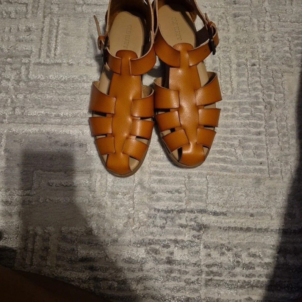 Old NAVY Women Tan Closed-Toe Fisherman Sandals
